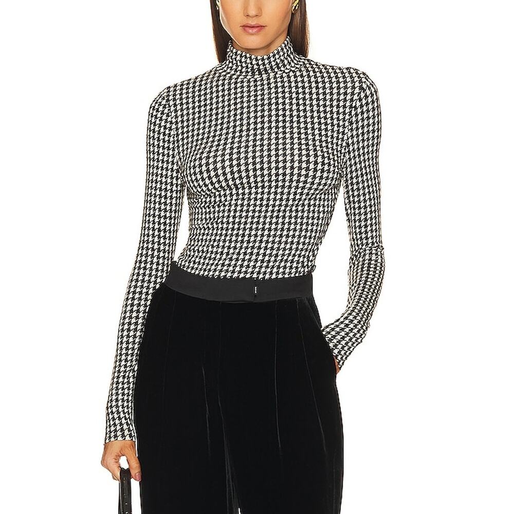 Veronica Beard Classic Black And Off White Nate Turtleneck Size S
